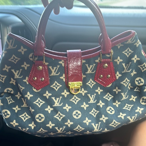 Louis Vuitton Red and Blue Satchel Bag - Picture 1 of 1